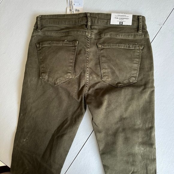 Zara "The Cropped" Pant in Army Green Size 38 NWT - Picture 7 of 16